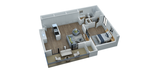 Floor plan for 1 bed, 1 bath, 850 sqft