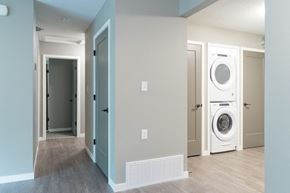 North Liberty apartment for rent - A laundry room with a washer and dryer.