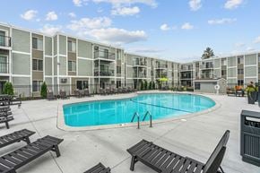 St. Louis Park apartment for rent - Outdoor pool and courtyard at Lou Park, St. Louis Park, MN, 55426