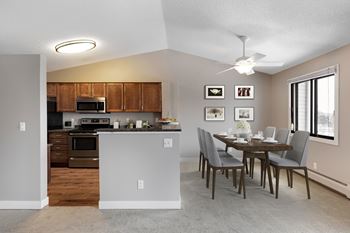 Vaulted ceilings in select homes