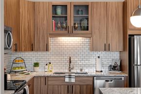Apple Valley apartment for rent - Wood cabinets at Nuvelo at Parkside, Apple Valley