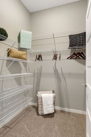 Spacious walk-in closets