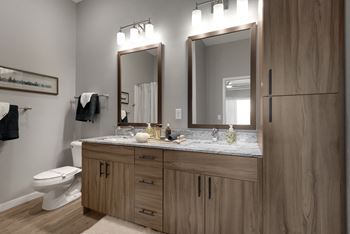 Modern bathrooms with ample lighting