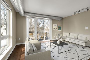 Minneapolis apartment for rent - a living room with couches and a coffee table