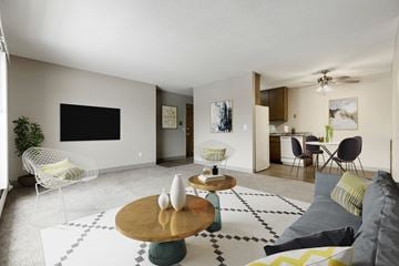 New Brighton apartment for rent - a living room with a couch and a coffee table