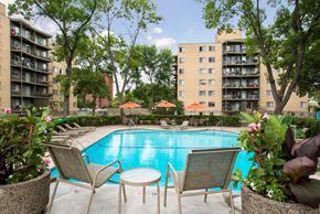 St. Louis Park apartment for rent - Poolside Relaxing Area at Park Towers, Minnesota, 55416