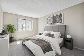 Plymouth apartment for rent - a bedroom with a bed and a window  at Willow Creek, Plymouth, 55441