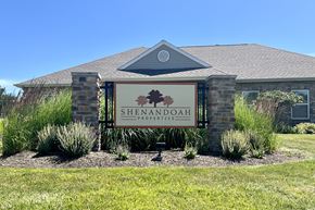 Lafayette triplex for rent - the sign in front of the Shenandoah Properties building in Lafayette, IN 47905