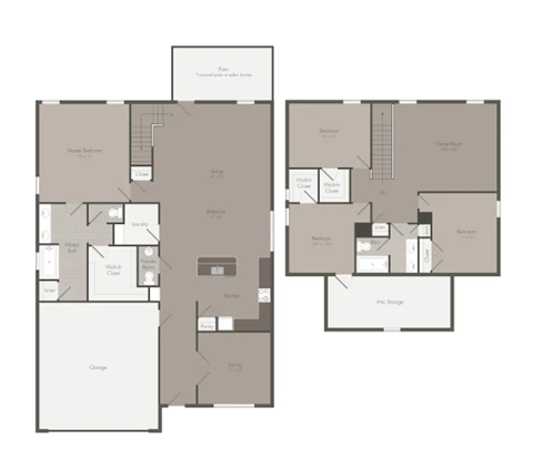 Floor plan for 4 beds, 2.5 baths, 2649 sqft