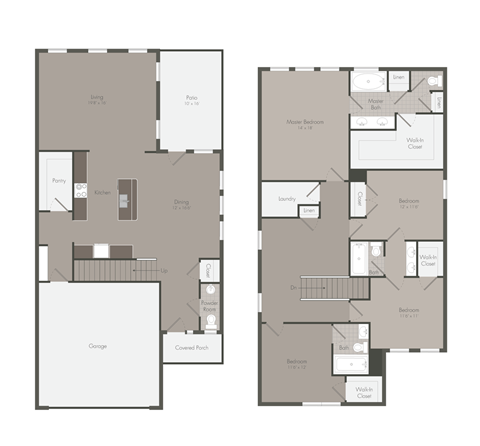 Floor plan for 4 beds, 3.5 baths, 2474 sqft