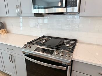 5 Burner gas range with griddle