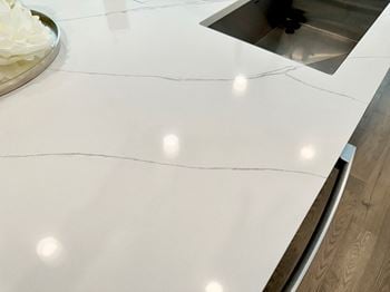 Marbled quartz countertops