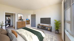 Brookfield apartment for rent - a bedroom with a bed and a television