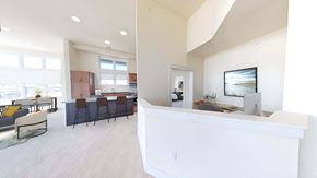 Brookfield apartment for rent - a kitchen and living room with a counter and a table with chairs