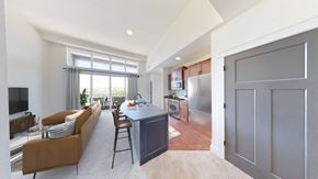 Brookfield apartment for rent - a kitchen with a blue counter top in a living room