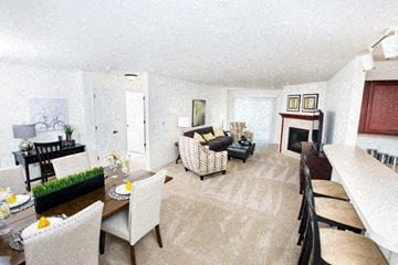 Oak Creek apartment for rent - a living room with a couch and a table