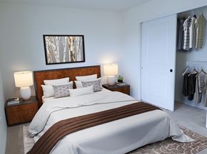 Oak Creek apartment for rent - a bedroom with a bed and a closet
