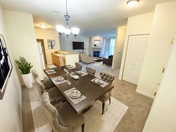 Brookfield apartment for rent - a dining room and living room with a table and chairs