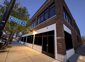 Buffalo apartment for rent - A street view of Hodge Ave with a building on the right.