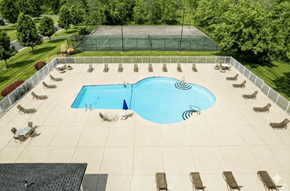 Brockport apartment for rent - Aerial Pool View at Willowbrooke Apartments & Townhomes, Brockport, New York
