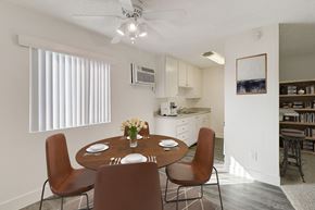 Fullerton apartment for rent - Dining and Kitchen Area of a 1 bedroom at Moonraker apartments