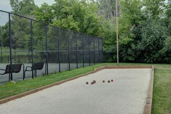Bocce ball court and outdoor games