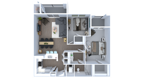 Floor plan for 2 beds, 1 bath, 1147 sqft