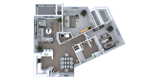 Floor plan for 2 beds, 1 bath, 1162 sqft