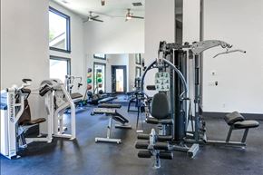 Peachtree Corners apartment for rent - a gym with weights and cardio equipment in a building