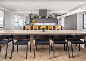 Philadelphia apartment for rent - a dining room with a large table and chairs