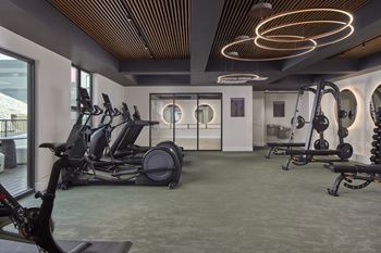 Gym with exercise bikes