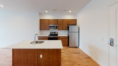 Floor plan for 1 bed, 1 bath, 592 sqft