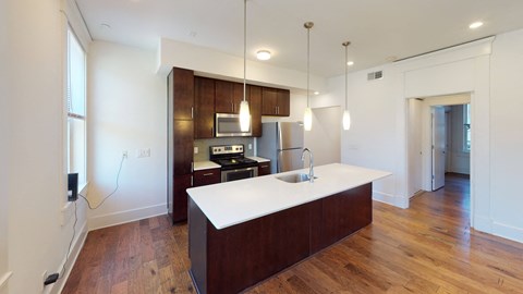 Floor plan for 1 bed, 1 bath, 577 sqft