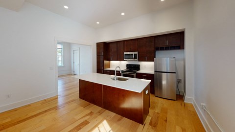 Floor plan for 2 beds, 1 bath, 906 sqft