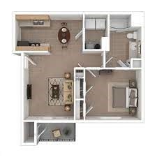 Floor plan for 1 bed, 1 bath, 750 sqft