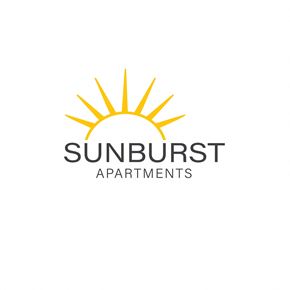 Des Moines apartment for rent - a minimalist sun logo on a neutral background