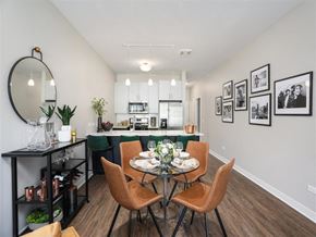 Ann Arbor apartment for rent - A dining room with a table set for a meal.