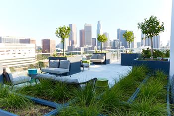Rooftop lounge w/fire feature