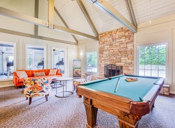 Game room in clubhouse