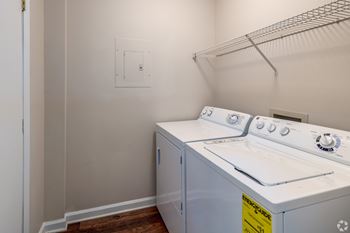 White machine in laundry room