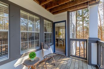 Balcony with table and chair