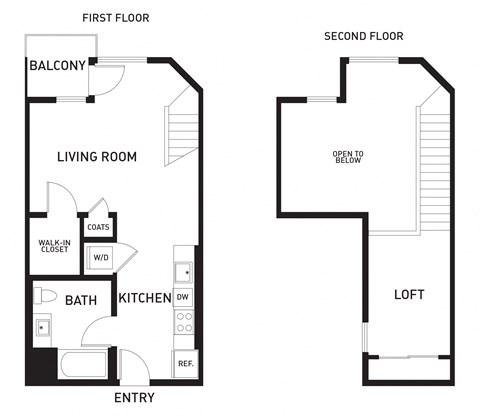 Floor plan for studio, 1 bath, 700 sqft