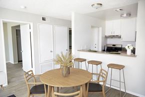 Valley Village apartment for rent - dinning room seating with view into the kitchen