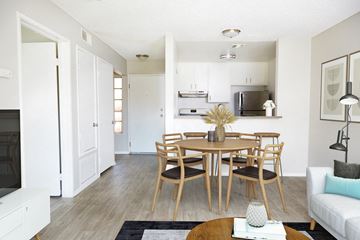 Valley Village apartment for rent - a living room with a dining room table and a kitchen