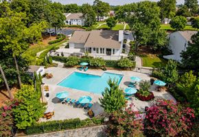 Norcross apartment for rent - a aerial view of a swimming pool with umbrellas