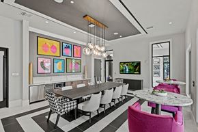 Miami apartment for rent - a dining room with a long table and chairs at Altis Grand Kendall, Miami