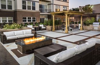 Two courtyards with greenspace