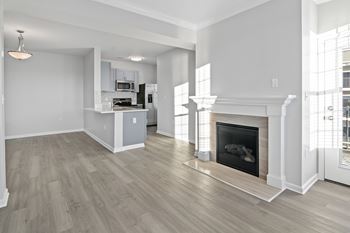 Cozy gas fireplace with tile surround