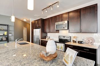 Granite countertops with elegant backsplash
