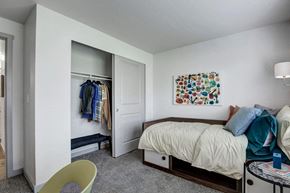 Mountlake Terrace apartment for rent - a bedroom with a bed and a closet